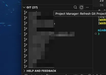 Project Managerのgitリフレッシュ操作